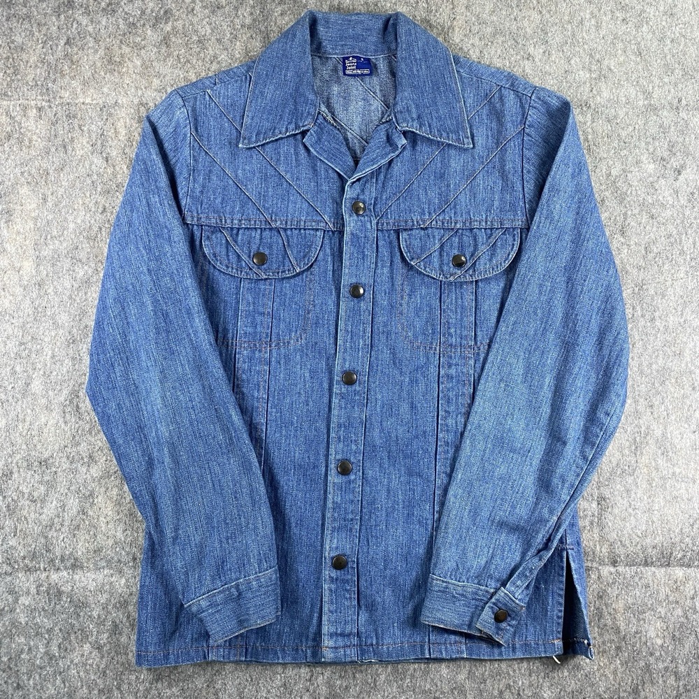 True Vintage Sears Jeans Joint Denim Jacket USA Cotton Blue Western 70s Snap